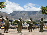 Kapstadt Waterfront: Nobel Square (Albert Luthuli, Desmond Tutu, FW de Klerk, Nelson Mandela)