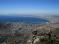 View from Table Mountain along the bay